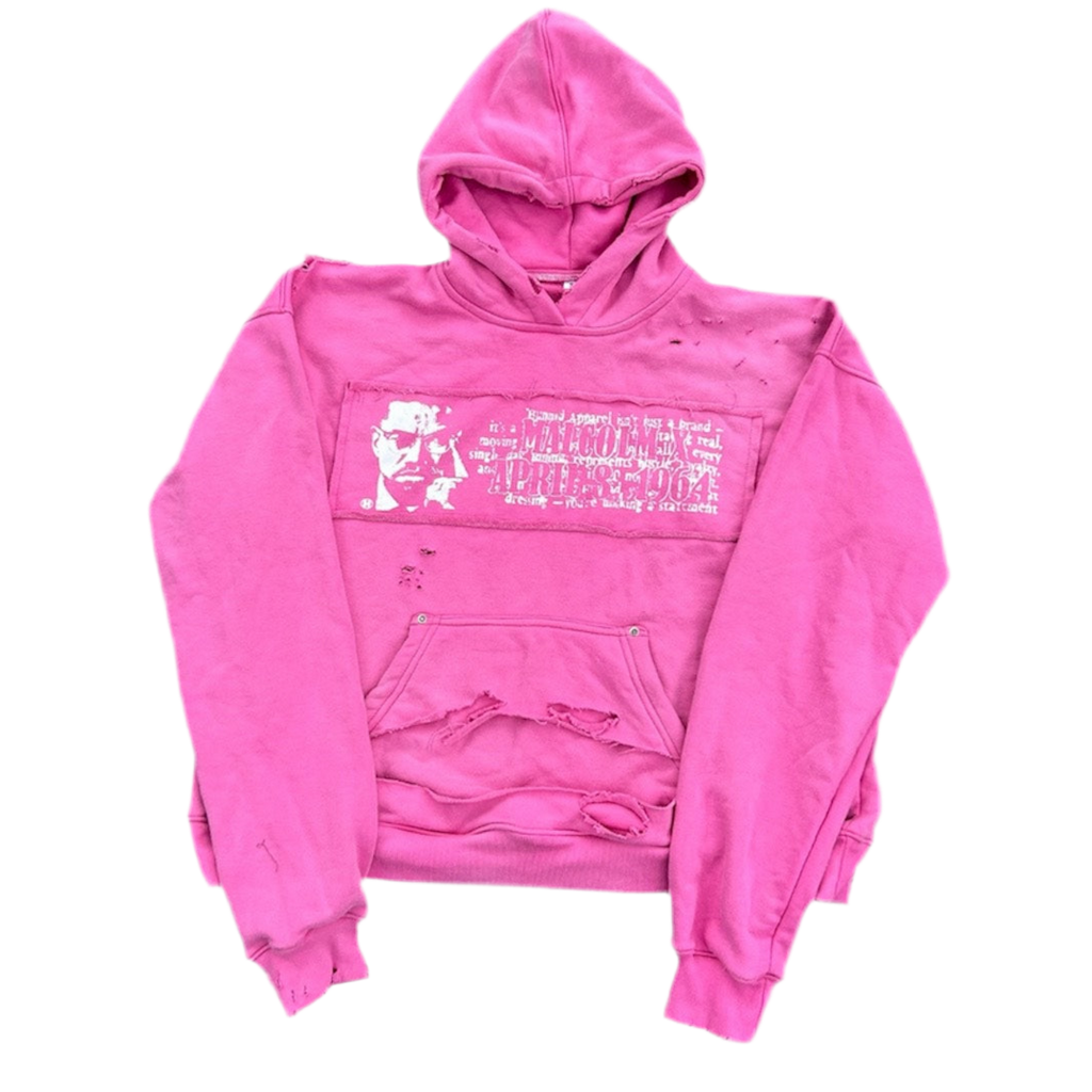 " Malcolm Manifesto " Pink Hoodie