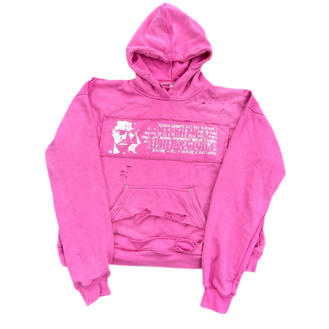 " Malcolm Manifesto " Pink Hoodie