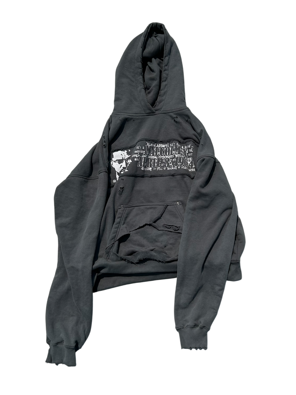 " Malcolm Manifesto " Gray Hoodie