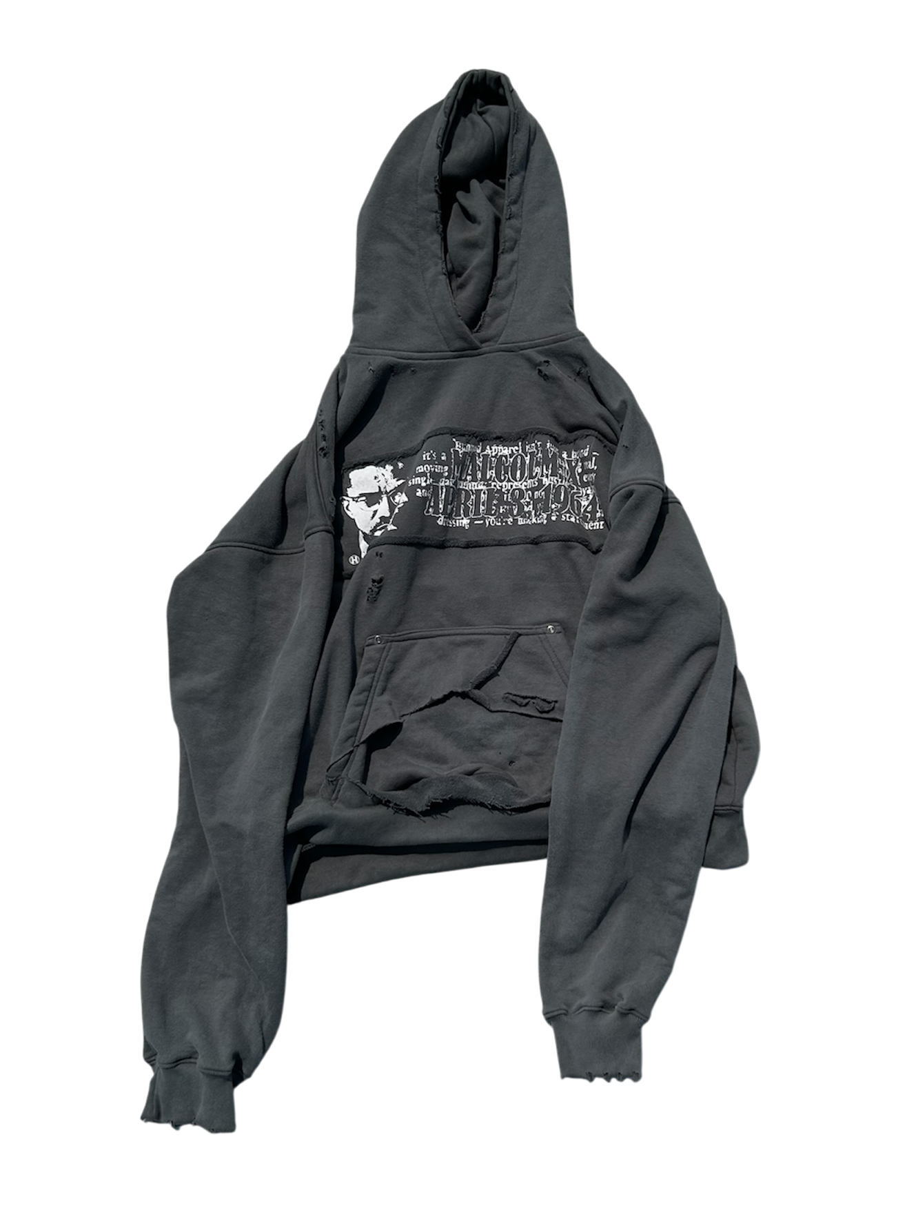 " Malcolm Manifesto " Gray Hoodie